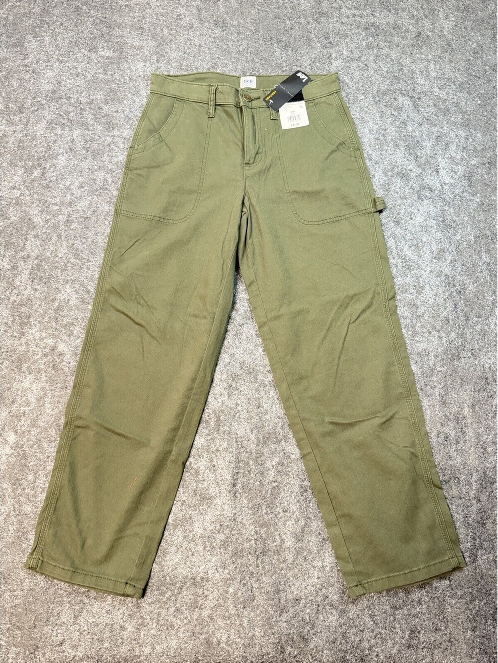 Lee Heritage Carpenter Crop Pants Womens 4M Olive Green Workwear Utility NWT
